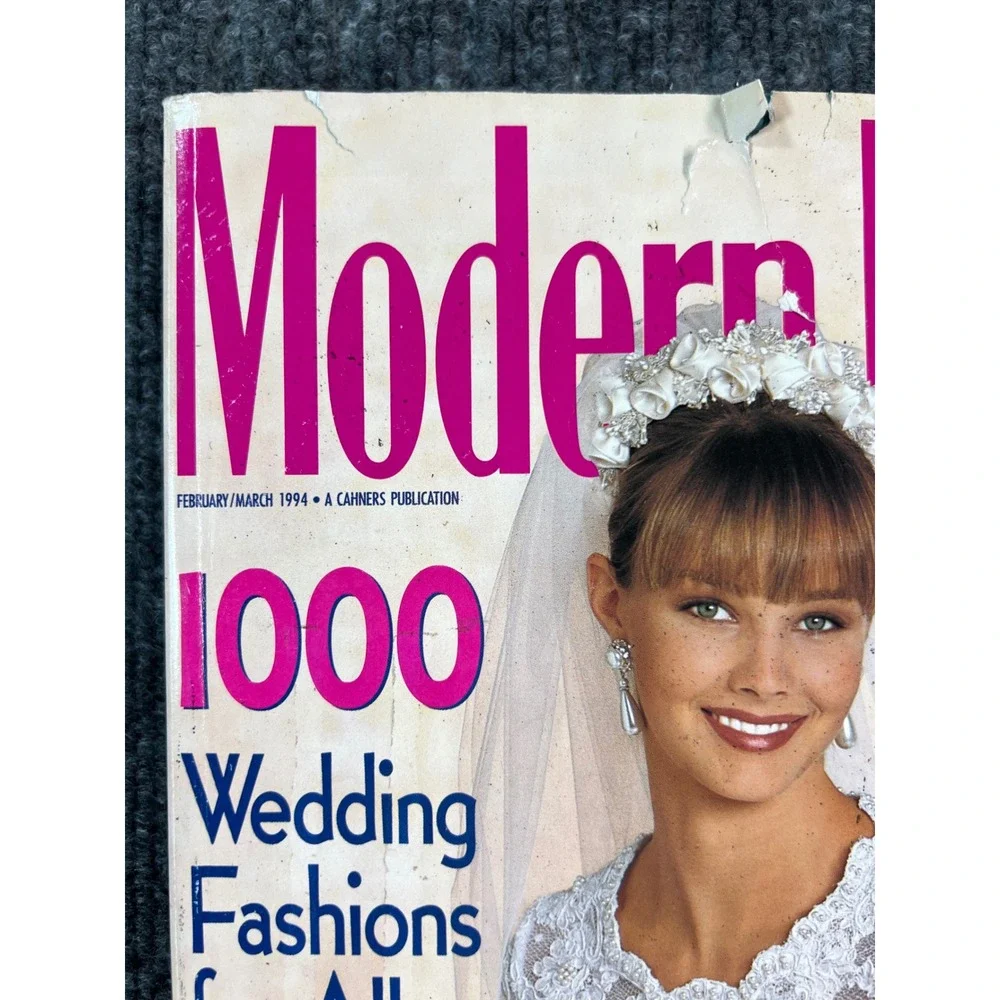 Vintage 90s MODERN BRIDE Magazine February March 1994 Retro Wedding Fashion Idea